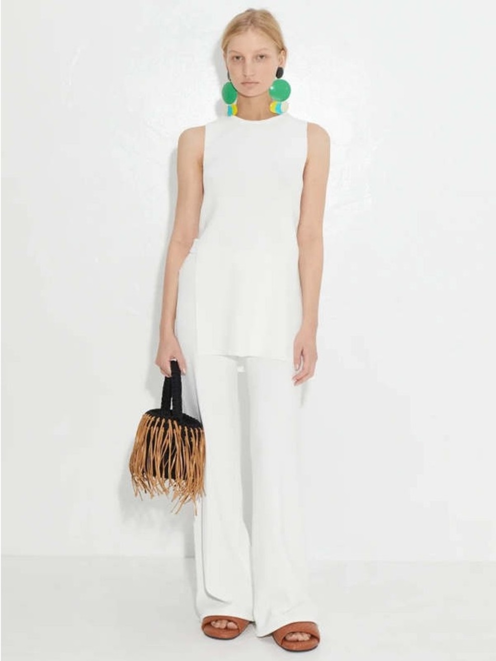 Simon Miller “Canoga” white cut-out tunic tank top